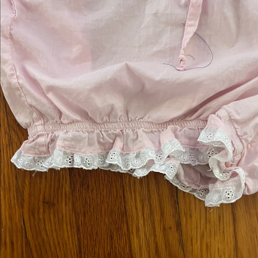 Vintage Retro 1960s Pink Ruffled Lace Cotton Bloomers Baby Doll Pajama Set - Picture 4 of 10